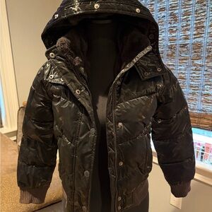 Abercrombie Kids Shiny Black Puffer Jacket